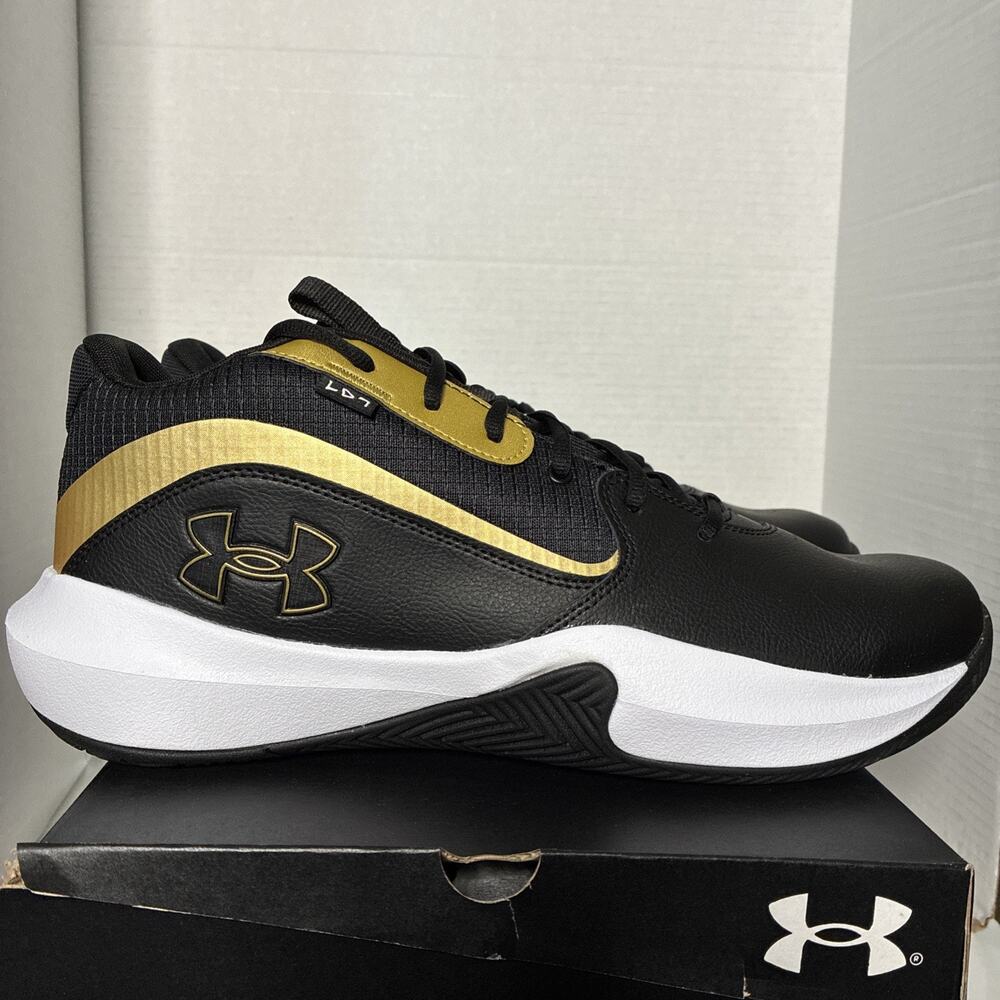 Under Armour Lockdown 7 Men’s Basketball Black Metallic Gold Sneakers Size 15
